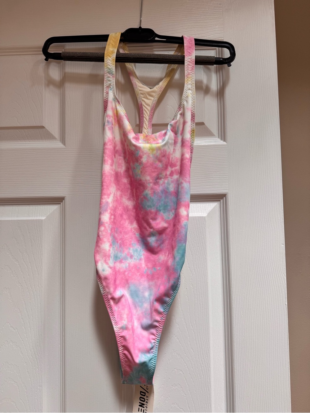 SOLID & STRIPED Tie-Dye One-Piece Swimsuit - Pink, Blue, Yellow